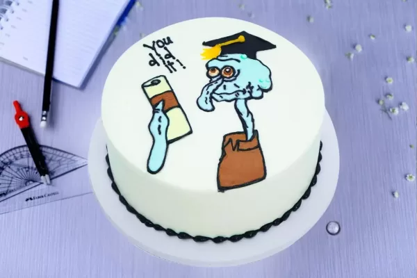 Squidward Graduation Cake