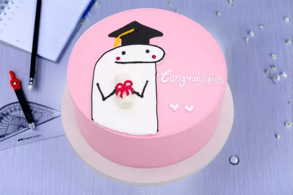 Flork Meme Graduation Cake