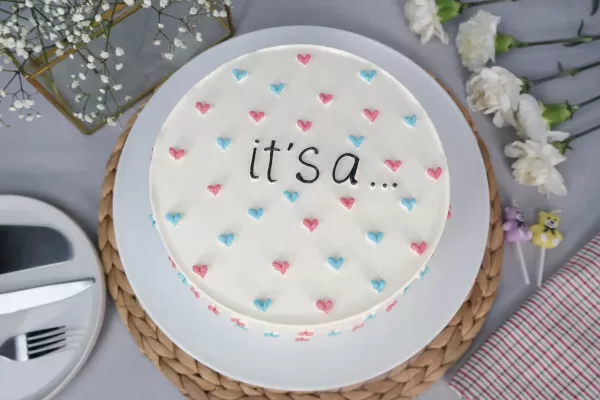 Pink Blue Heart Cake