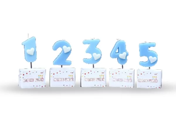 Blue Number Candle