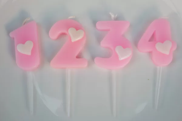 Pink Number Candle